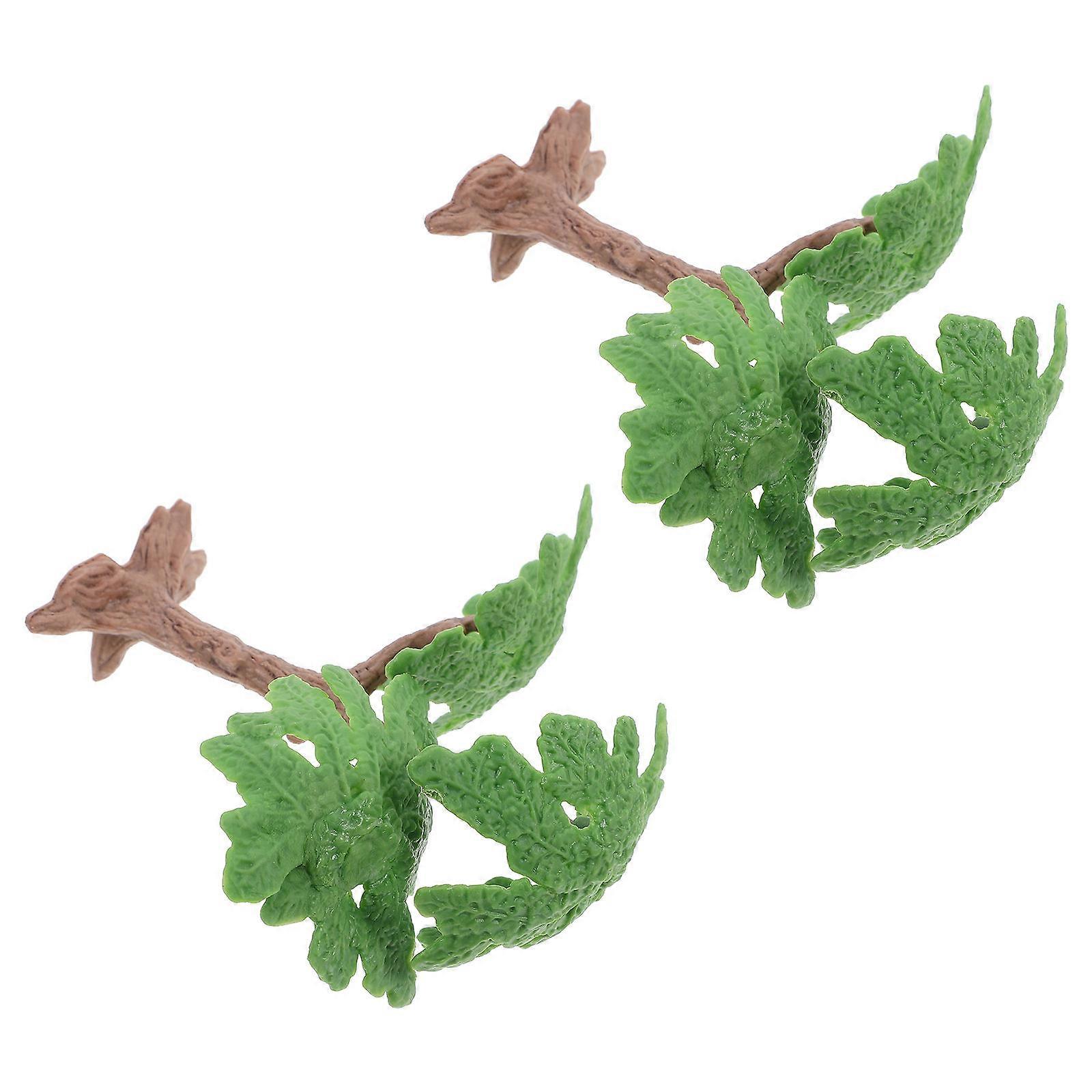 Model Train Scenery 2Pcs Realistic Ginkgo Tree Spaces Green Low Maintenance Multipurpose Use Decoration