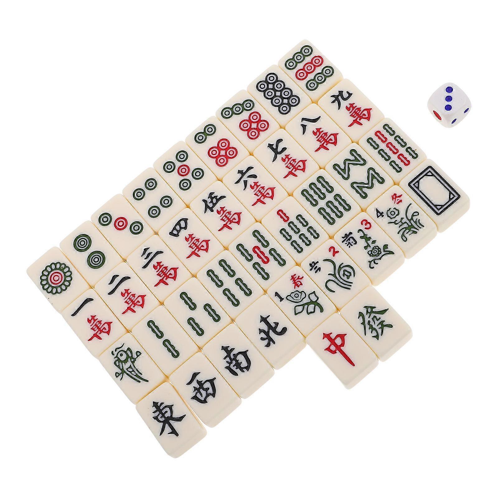 Mini Mahjong Set Play Mahjong Travel Game for Beginners 1Set