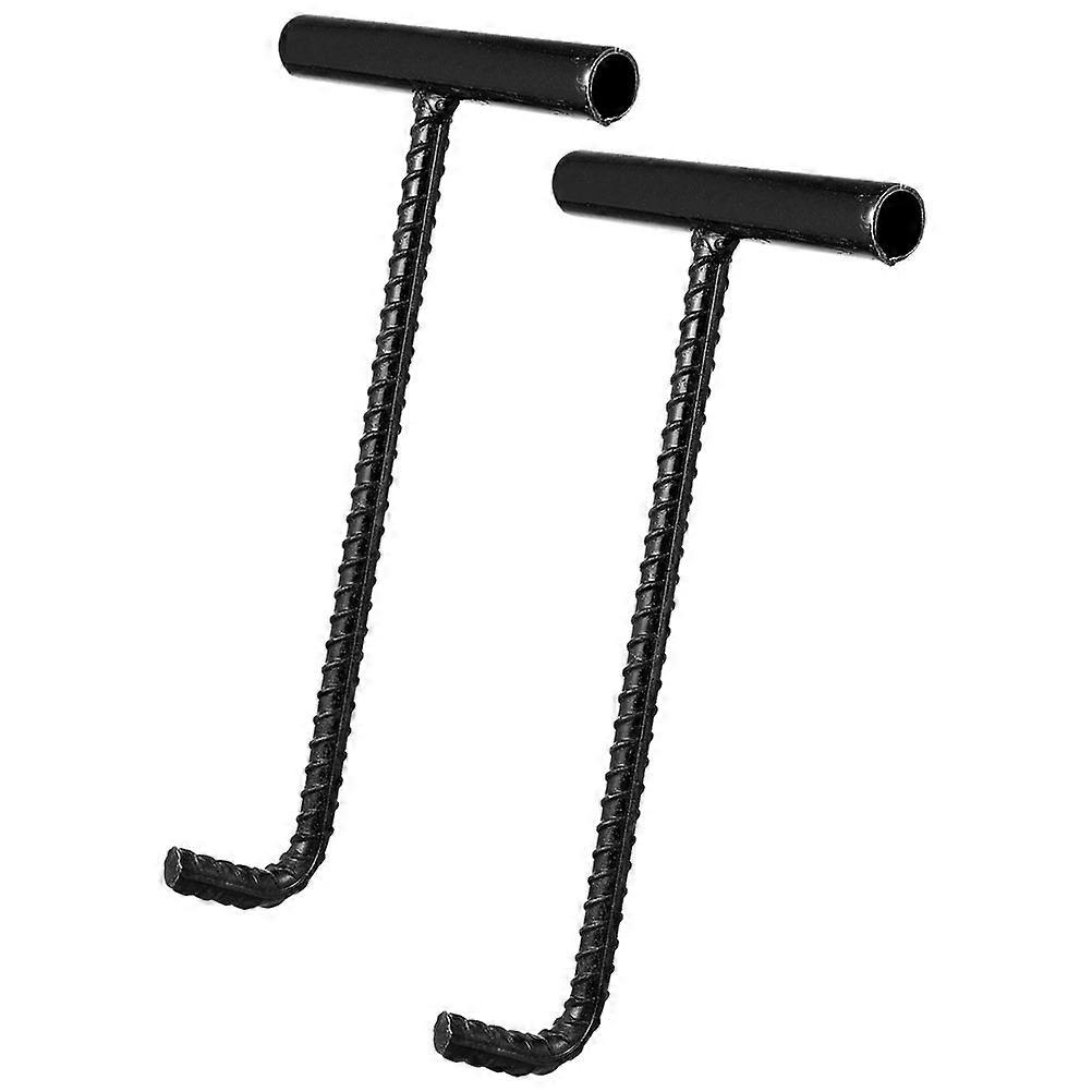 Metal Manhole Cover Hook T-Shaped Pull Hook 2Pcs for Outdoor Use