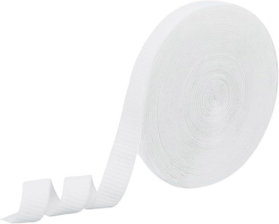 White Woven Elastic Band 1 Inch by 16 Yards Polyester Spool Knit Elastic Bands Heavy Stretch High Elasticity Elastic for Webbing Garment Sewing Access