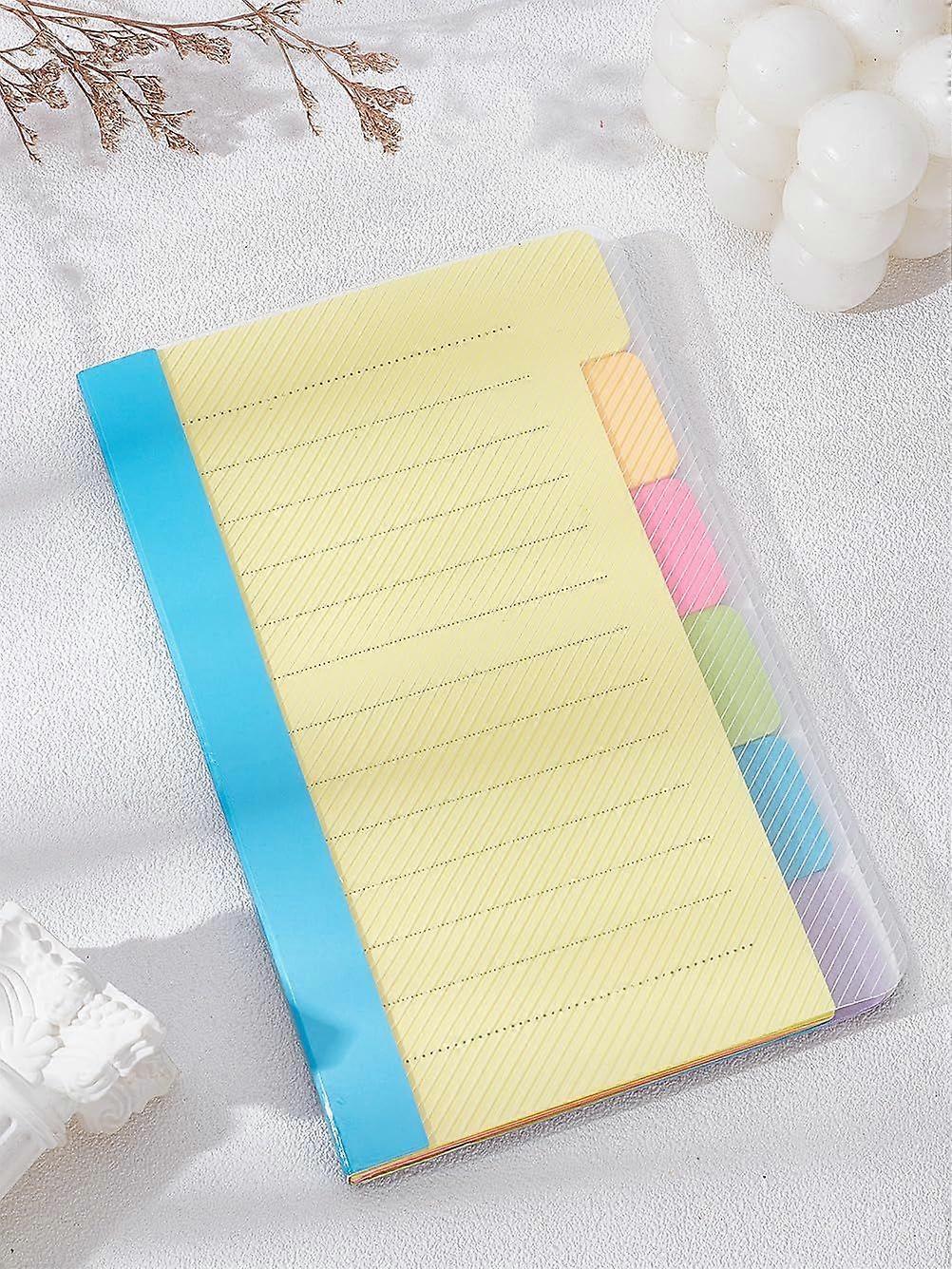 1Pcs Colorful Divider Sticky Notes Tabs Rectangle Planner Paper Dividers Tabs with Plastic Cover Self-Stick Note Pad for Office School Reading Binders