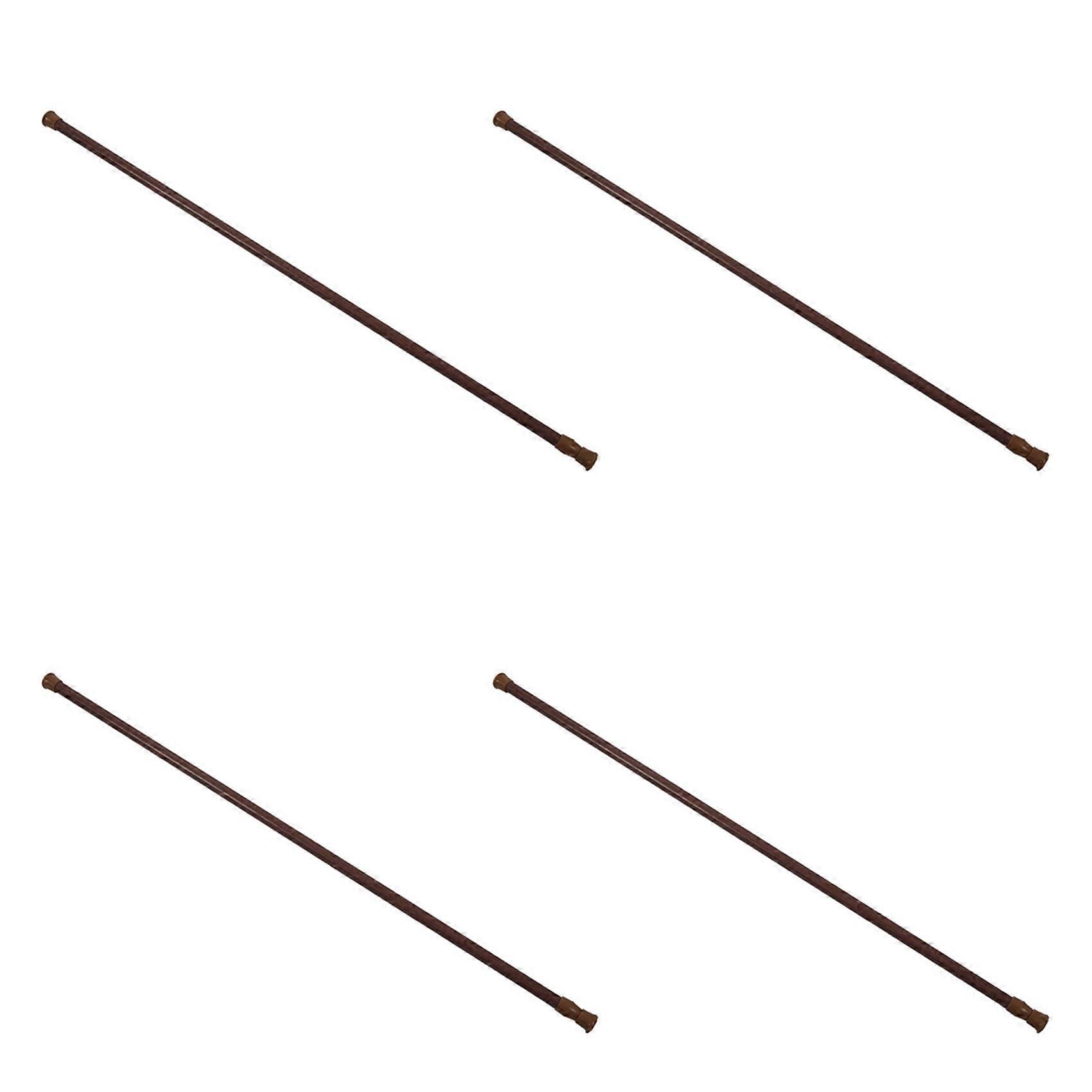 4X Extendable Telescopic Spring Loaded Net Voile Tension Curtain Rail Pole Rods,70-120cm,Wood Color