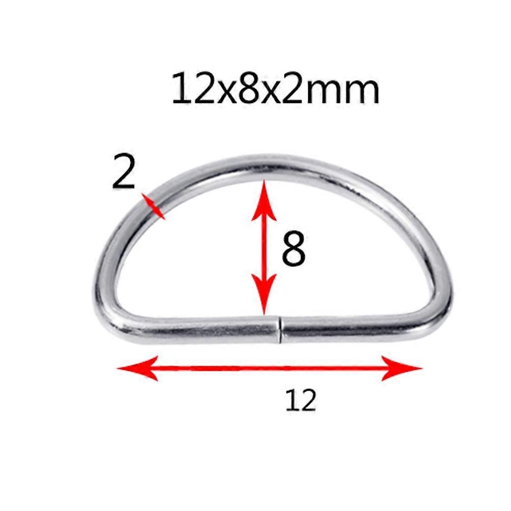 Metal D Ring Buckle for Craft Use on Shoulder Straps 100Pcs Silver