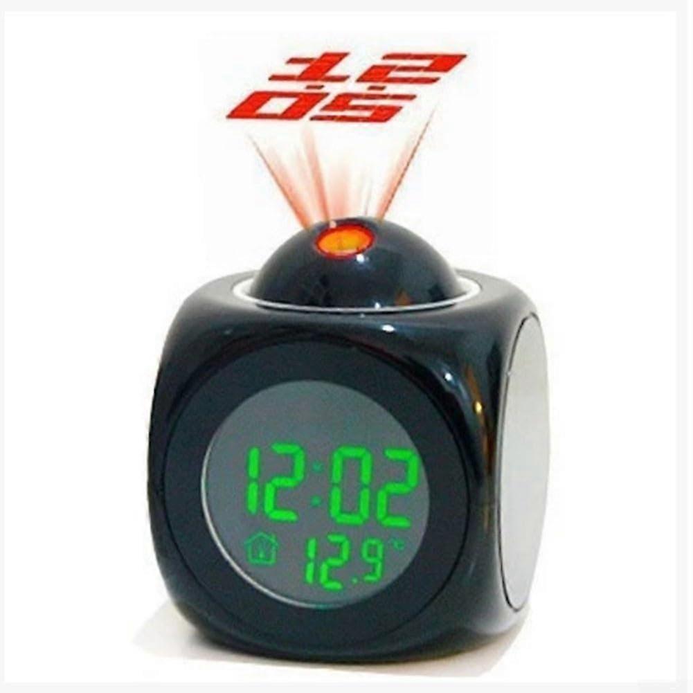 Projector Alarm Clock With Adjustable Viewing Angles For Better Usability Black