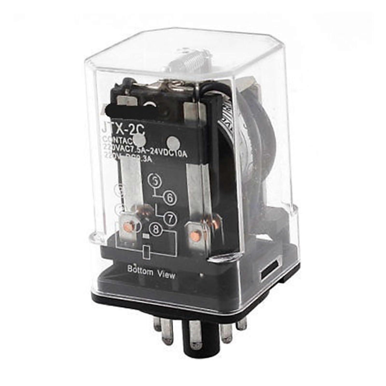 Motor Control 8-Pin DPDT DP2T Electromagnetic Relay 24V DC Coil for Industrial Applications