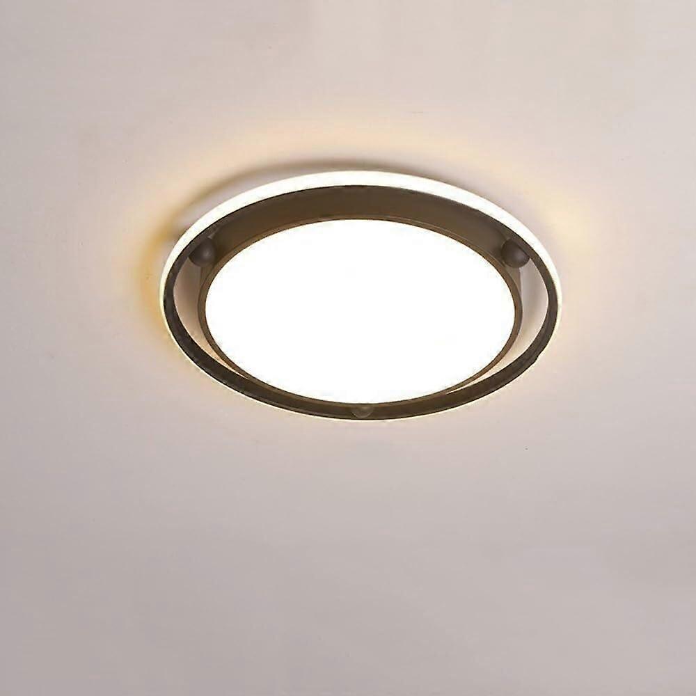 Modern Round LED Ceiling Light Fixture with Adjustable Colors Nordic Slim Design Black Z1024