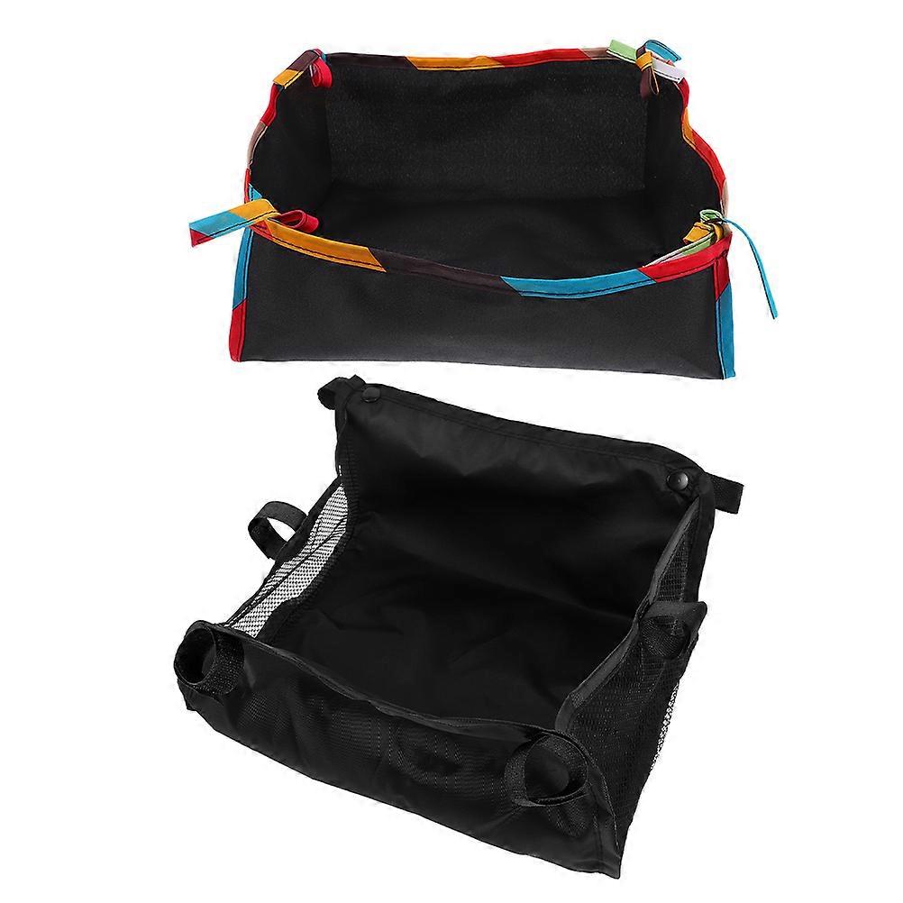 Infant Pram Bottom Storage Bag for Baby Stroller 2Pcs Assorted Color