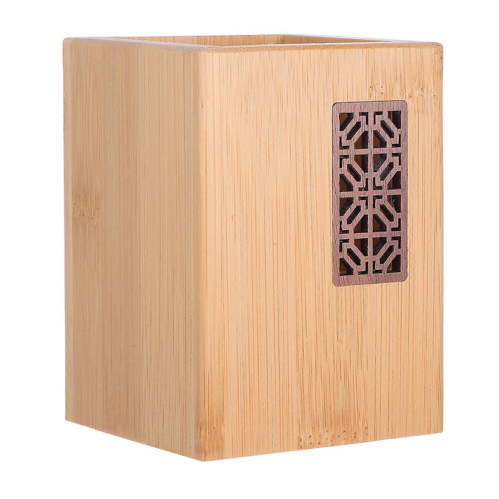 Multi-Functional Bamboo Pen Holder for Storage Use Office and School Organizer