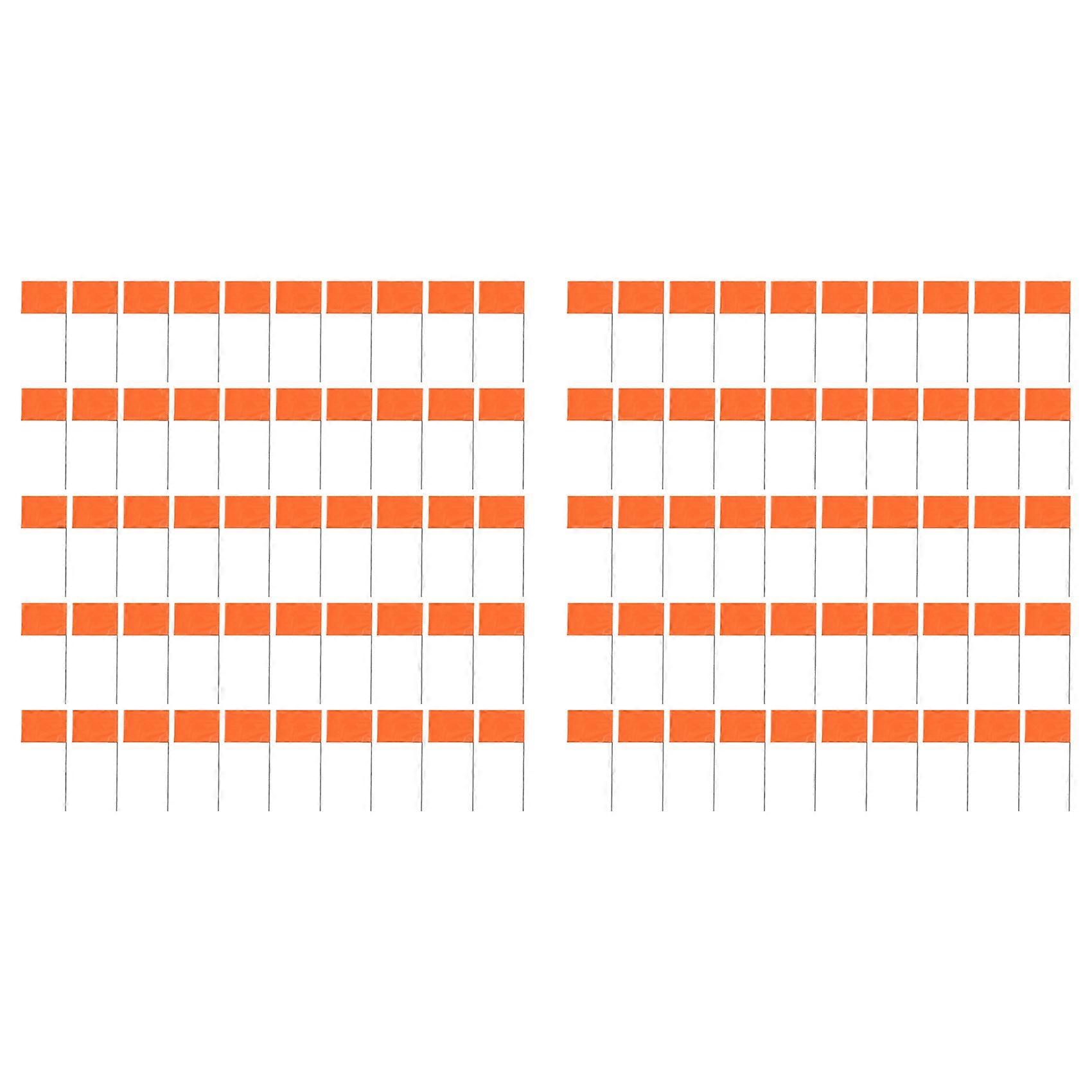 100Pack Marking Flags, Orange Yard Flags 15x4x5Inch, Marker Flags, Lawn Flags Markers, Irrigation Flags, Landscape Flags