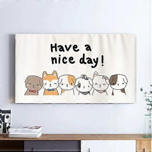 Universal TV Dust Cover for 2475 Inch, Elastic Fabric Screen Protector with Decorative Animal Pattern
