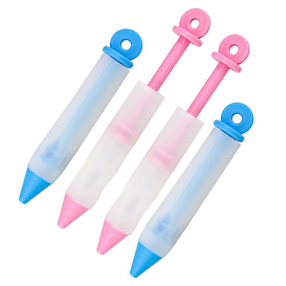 Food Writing Pen Silicone Cake Decorating Pen for Use 4Pcs Kit