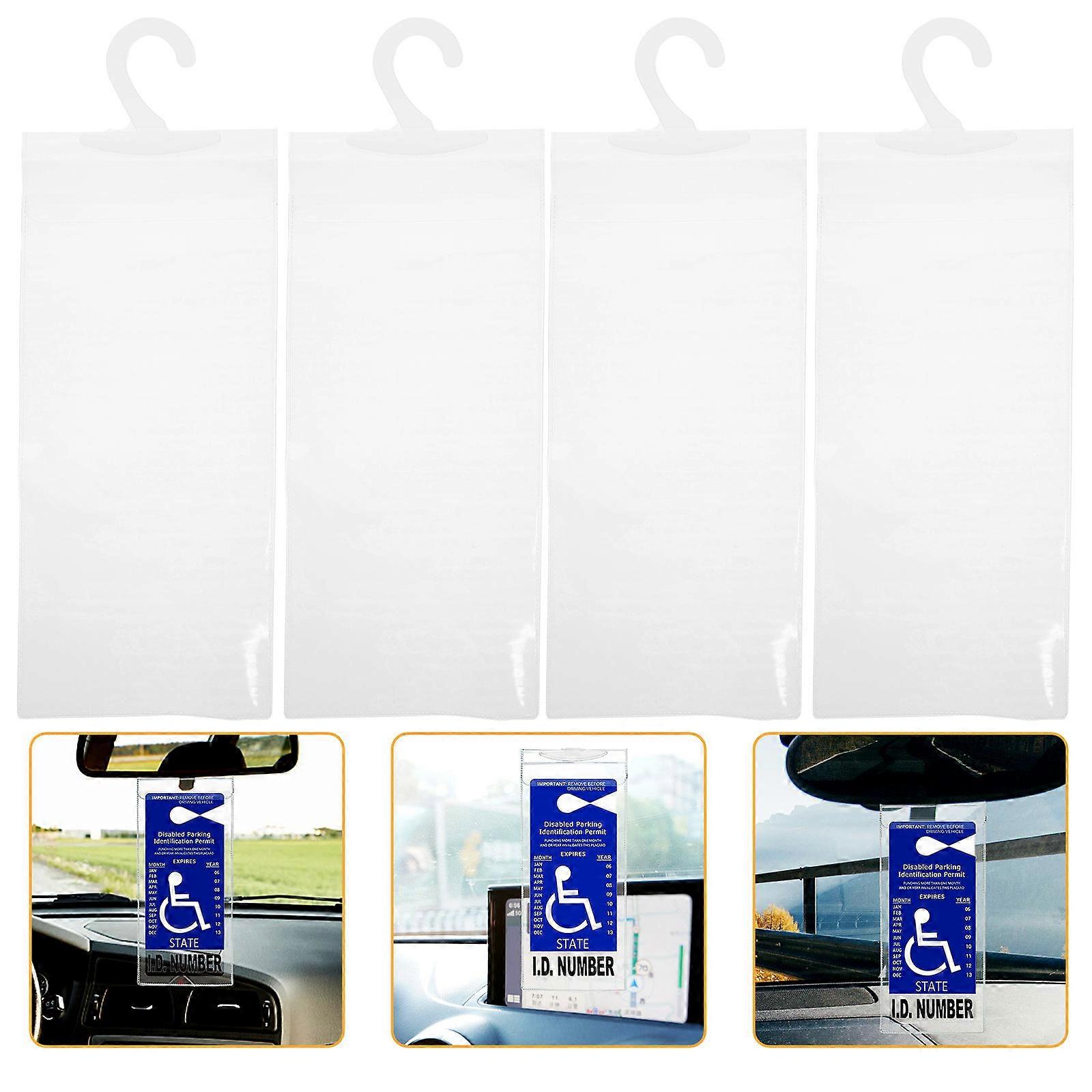 Handicap Placard Holder for Auto Clear PVC Material 8Pcs Set