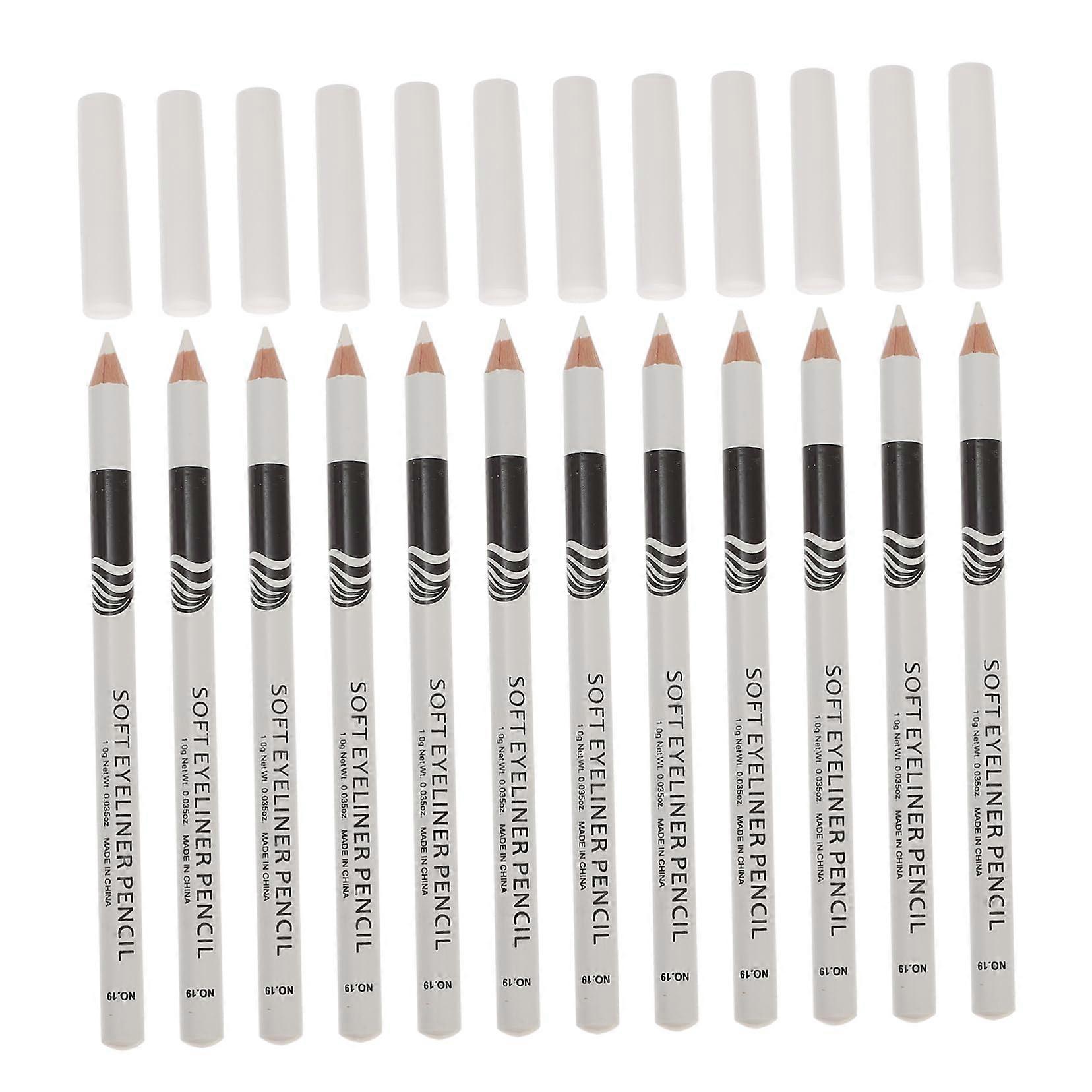 White Eyeliner Pencil Set 12Pcs Waterproof for Precise Eye Definition and Versatile Makeup Use
