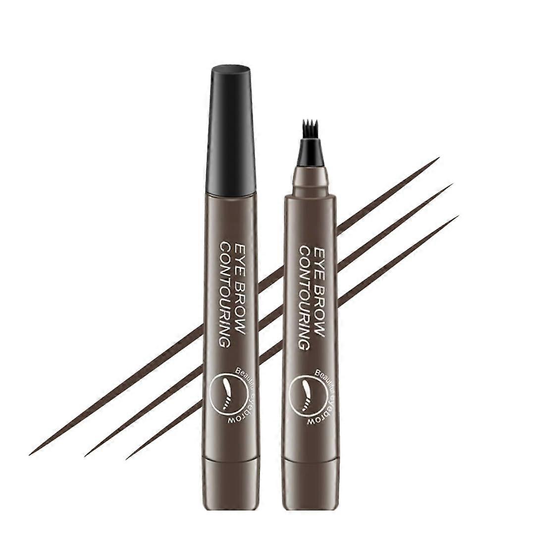 Waterproof Microblading Eyebrow Pen Greyish Brown Fork Tip Long Lasting Smudgeproof Precision