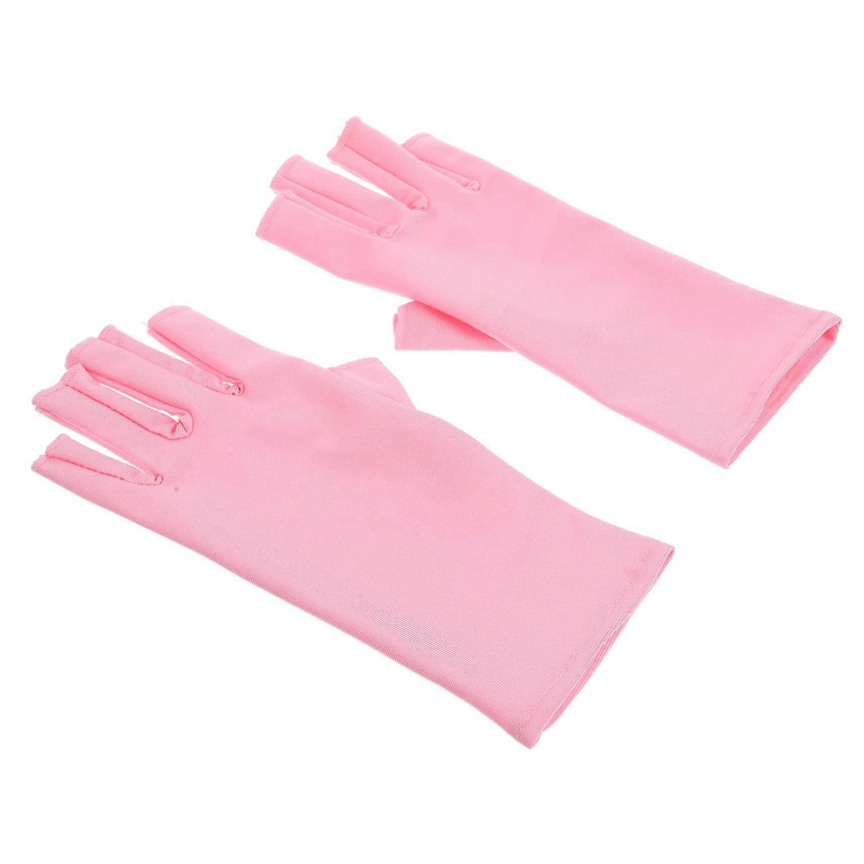 UV Protective Manicure Gloves Half Finger Reusable UV Blocking for Gel Nails Nail Curing