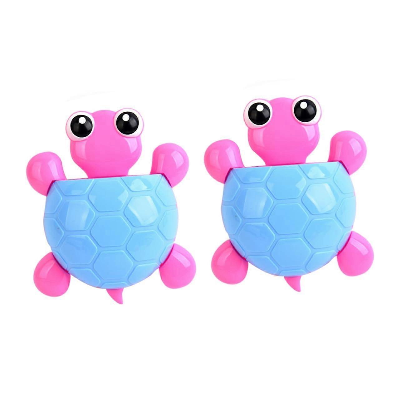 2pcs Turtle Suction Cup Toothbrush Holder Cute Bathroom Wall Organizer with Strong Adhesion