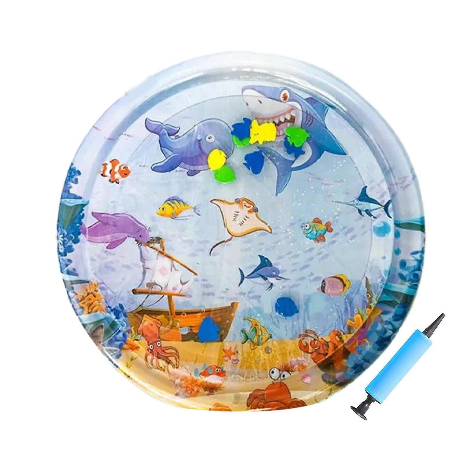 Cat Water Mat Interactive Thickened PVC Bed with Floating Fish Design for Indoor Pet Play