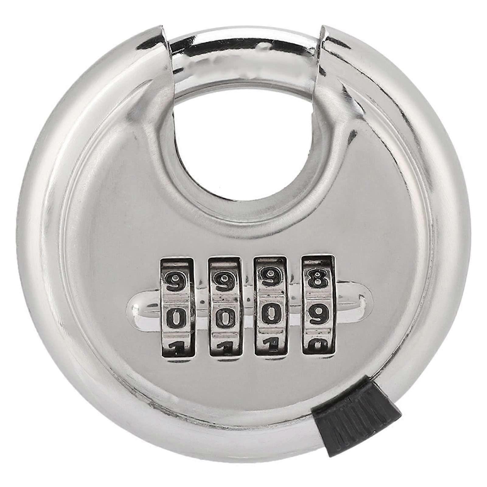 Combination Padlock 70mm Stainless Steel 4Dial Security Lock for Gym, Toolbox and Suitcase
