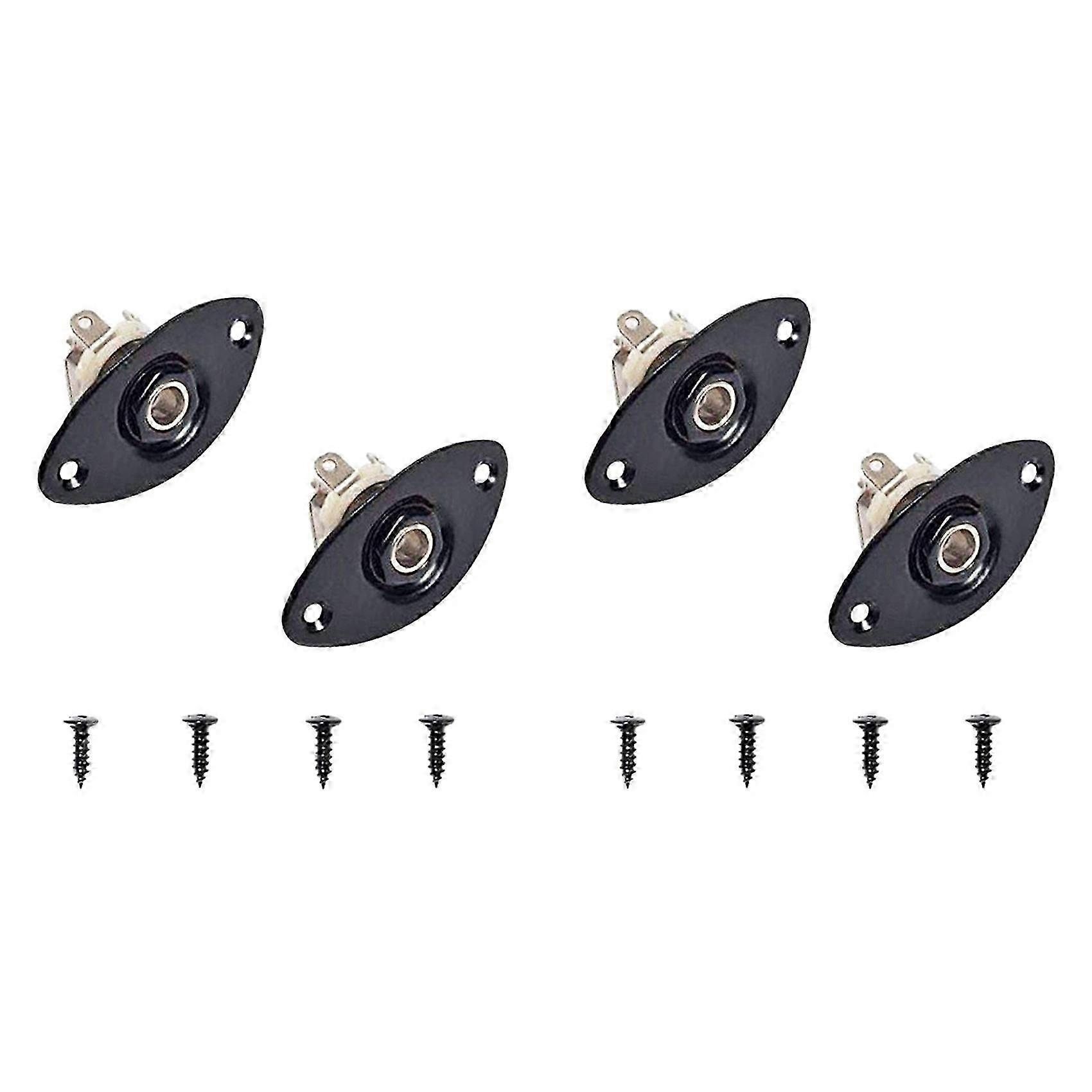 1/4Inch Oval Dented Electric Guitar Jack Output Plate Socket,2Pack