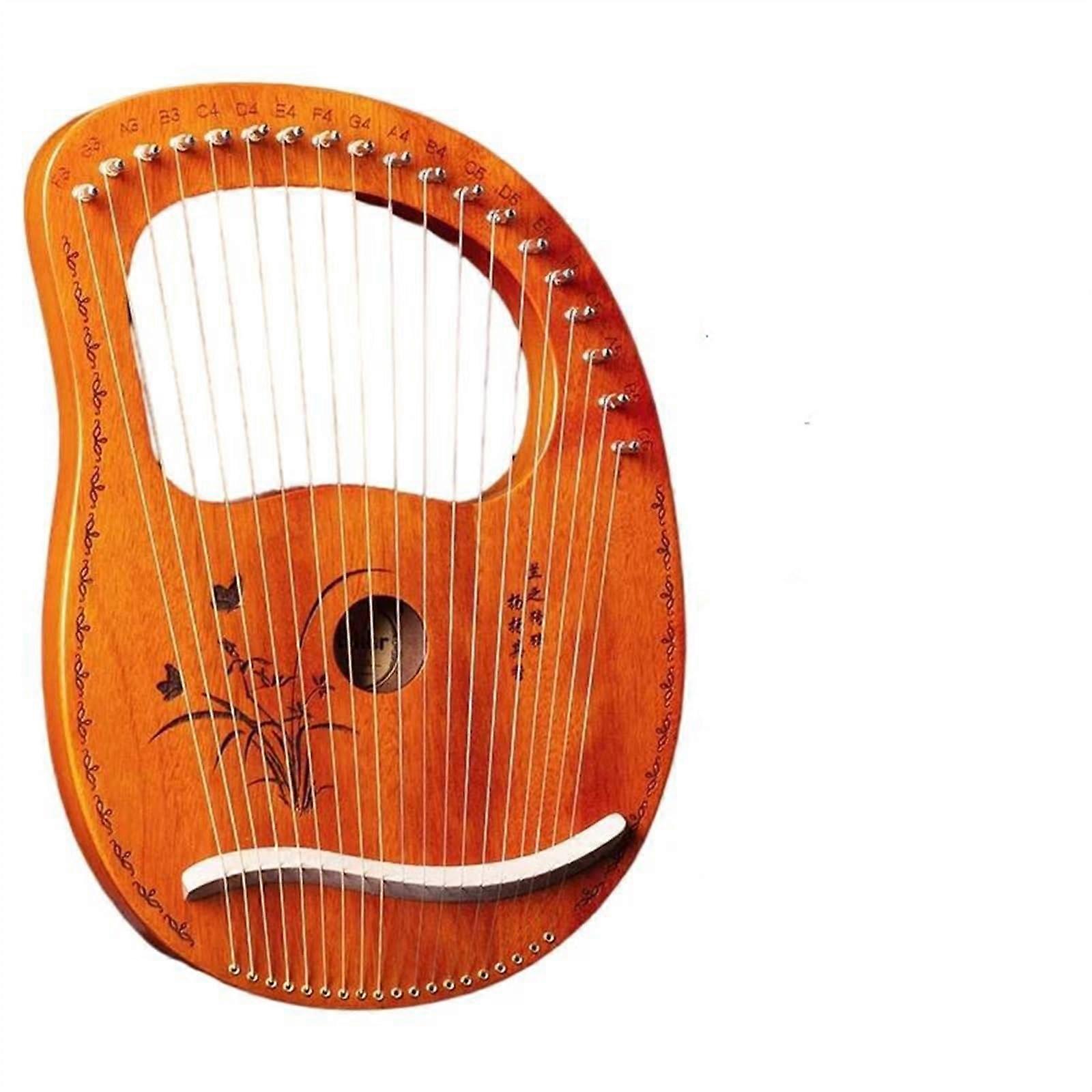 19 String Lyre Harp Mahogany with Durable Steel Strings, Warm LongLasting Tone for Beginners
