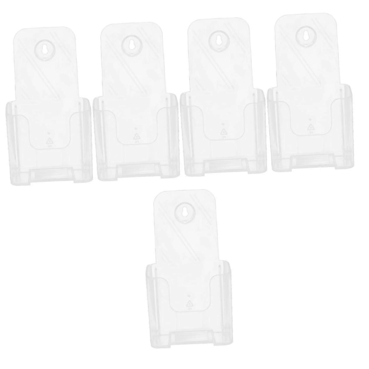 5pcs Clear Acrylic Wall Mount Brochure Holder Set for Office Document Display Organizer