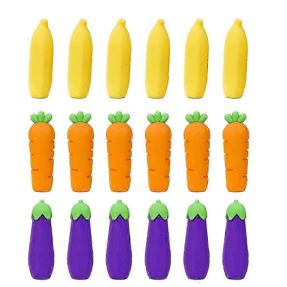 Cartoon Erasers Pencil Extender for Students Use 36Pcs Assorted