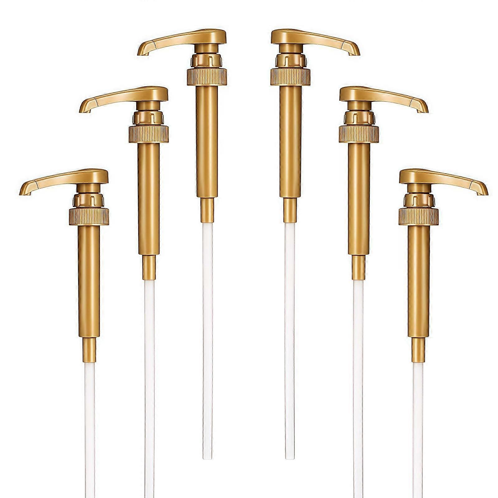 6 Pack Syrup Pump Dispenser for 750ml Bottles, LeakProof Coffee Bar Use, Precise Mess Serving