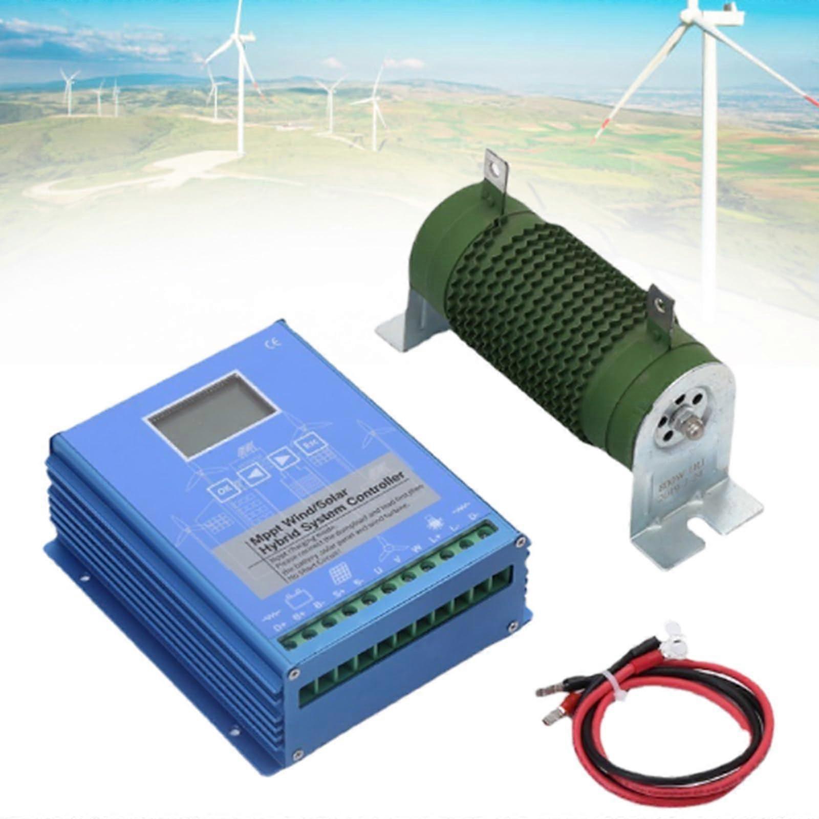 10000W Wind Solar Hybrid Charge Controller 24V Off Grid MPPT Boost Charging LCD Lithium Compatible