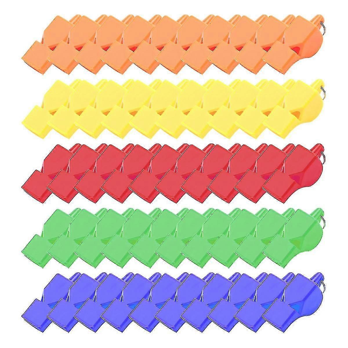 50 Pcs Professional Referee Whistle, Plastic Fox Whistle for Lifesaving