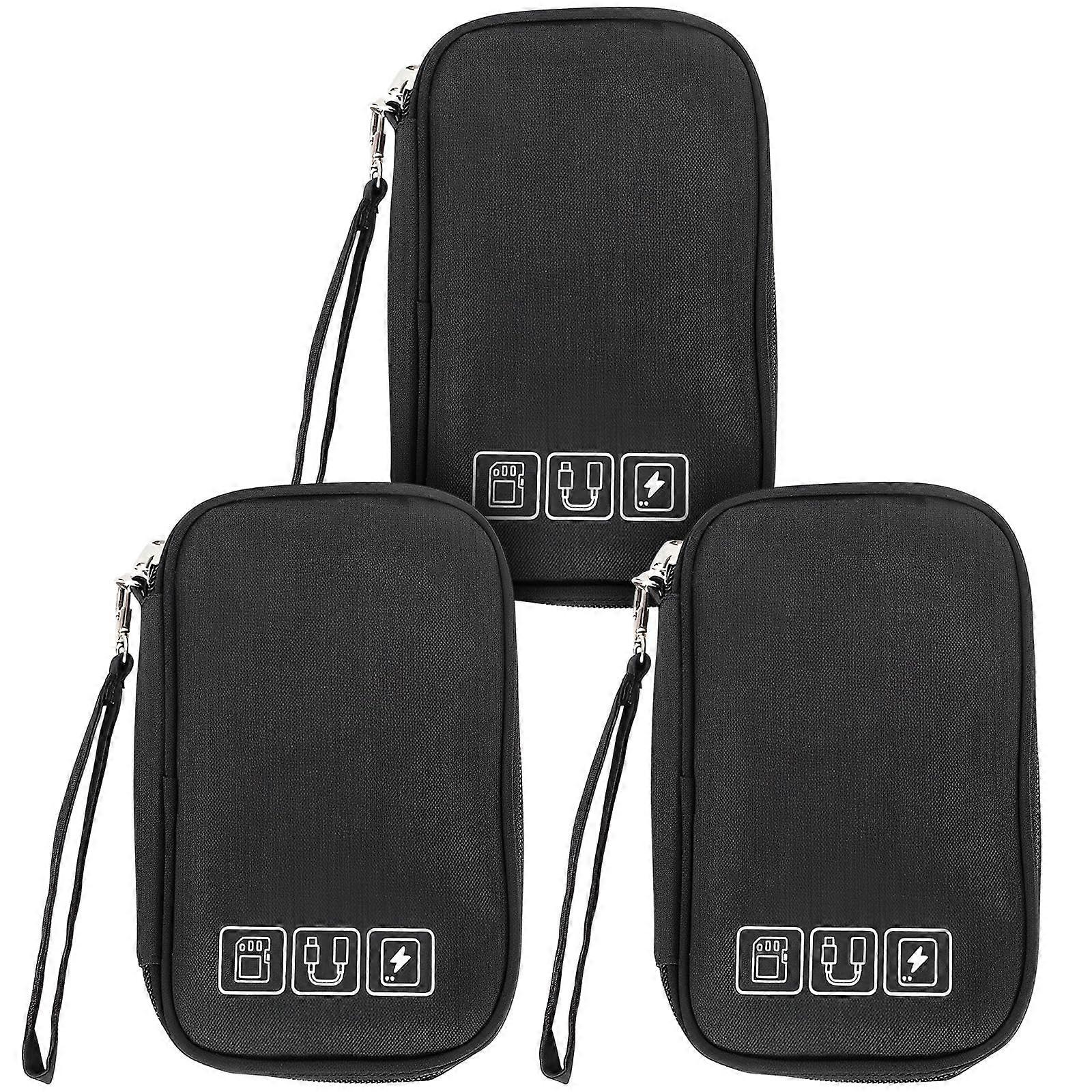 3Pcs Cable Organizer Bag Set, Waterproof Electronics Accessories Case with Padded Travel Storage