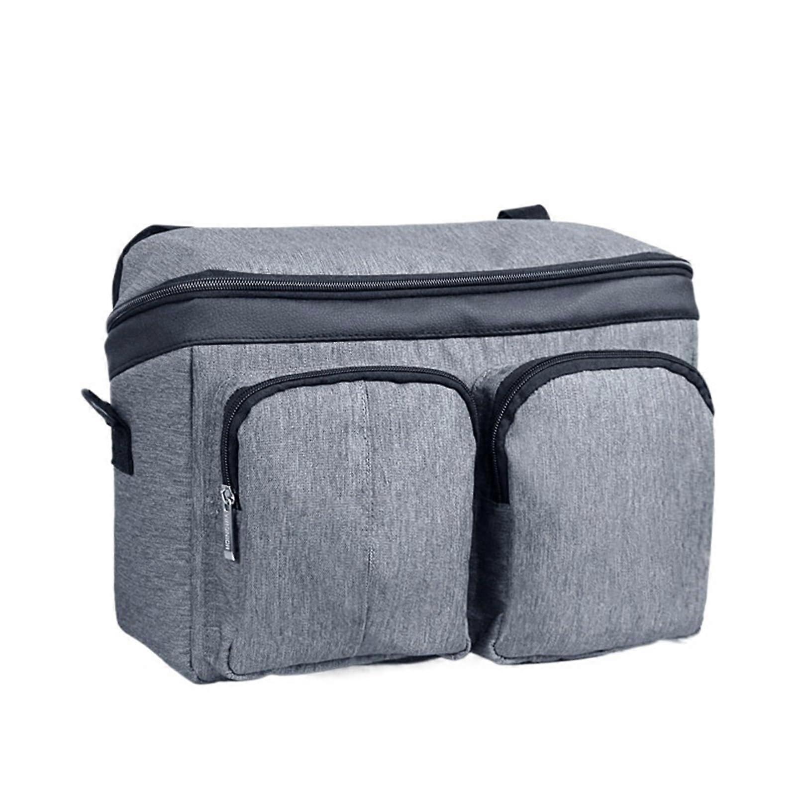 Stroller Organizer Diaper Bag with Large Capacity, Bottle Holder, Adjustable Straps, Grey