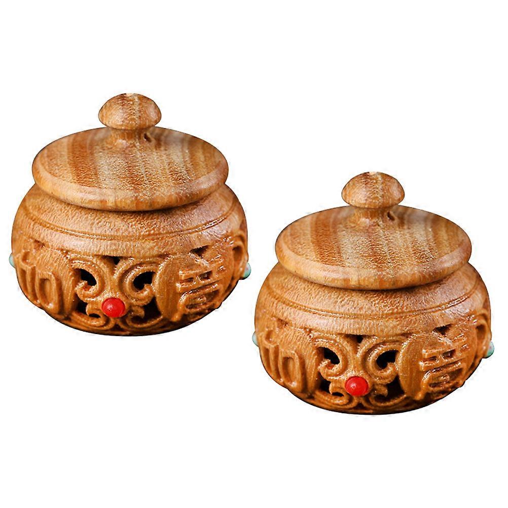 Car Diffuser Wood Fragrance Ball Storage Bottle for Aromatherapy 2Pcs