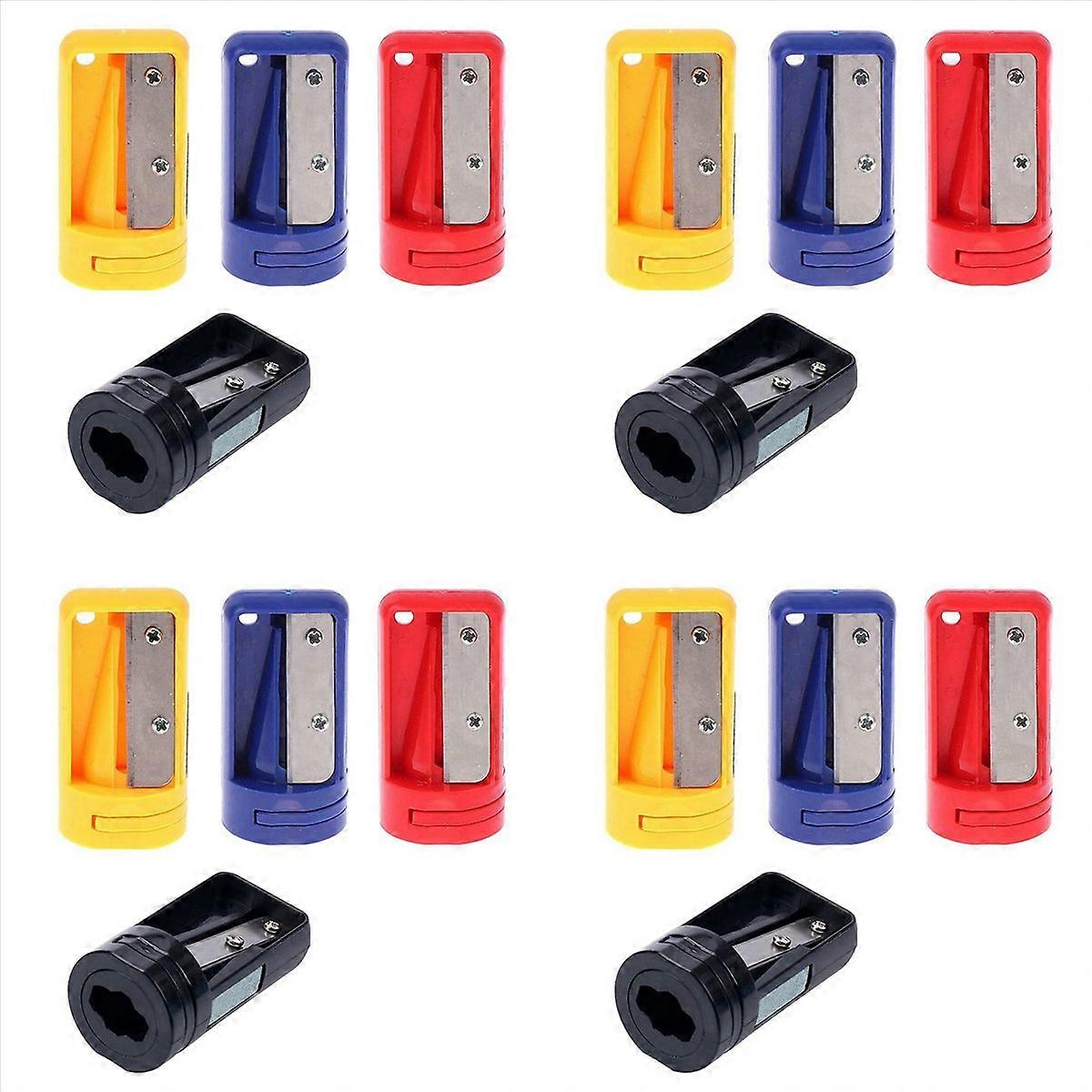 Carpenter Pencil Sharpener- 4 Pack Manual Pencil Sharpener for Flat
