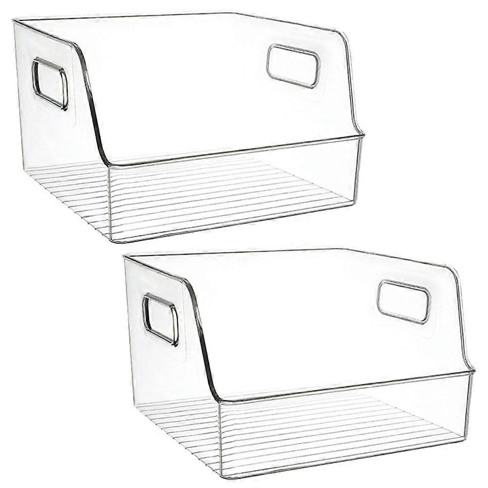 Kitchen Organizer Food Serving Bin for Fruit Storage Box 2Pcs Multiuse Plastic