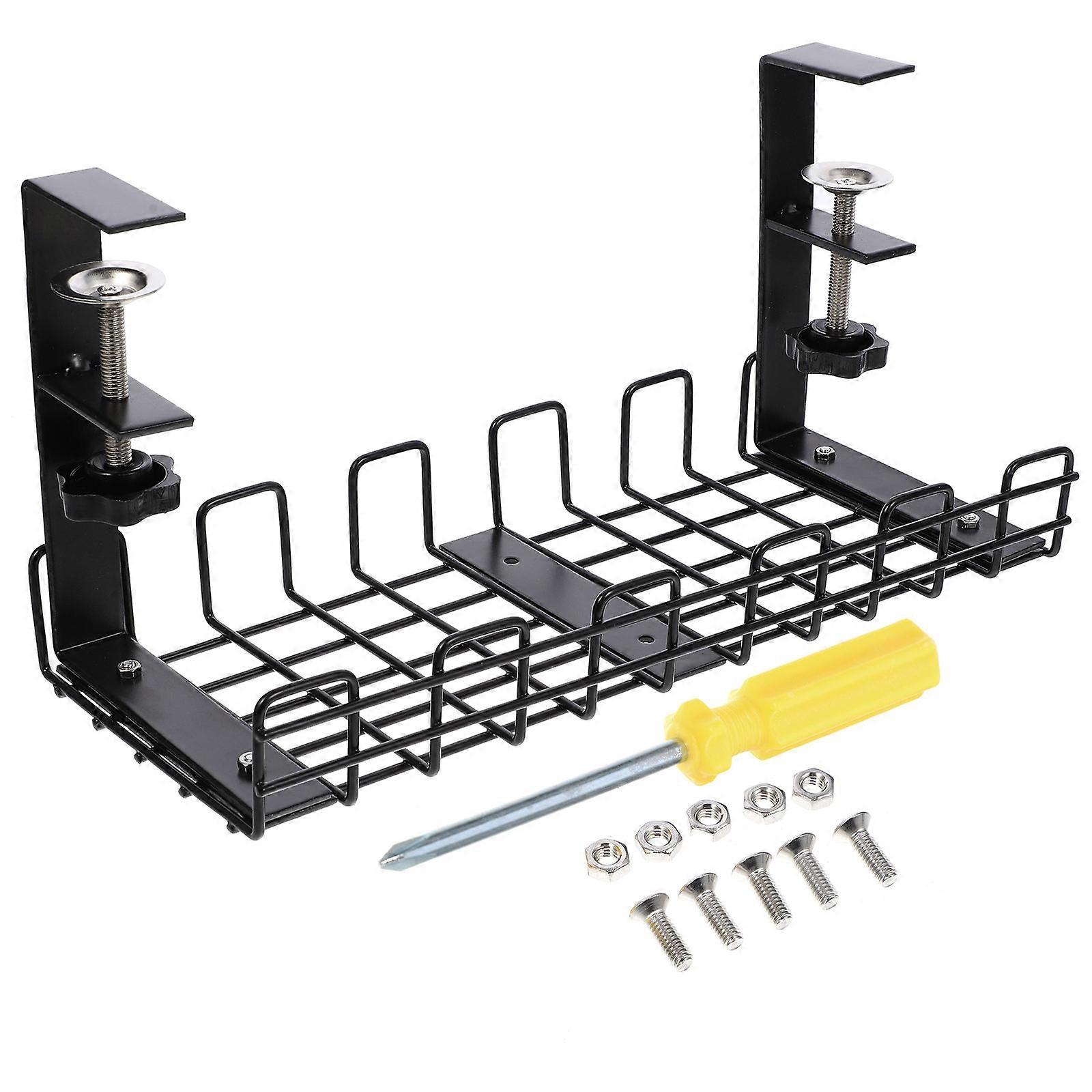 Black Electric Wire Organizer Under Desk Wire Organizer for Secure Cable Storage