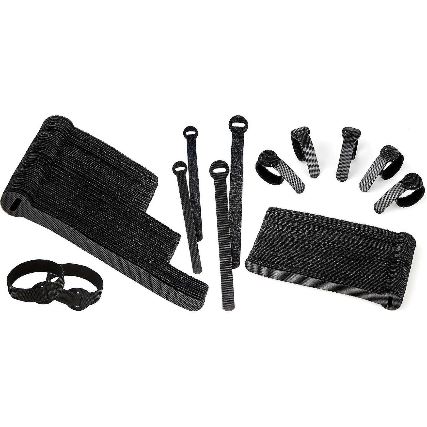 180 PCS Reusable Cable Ties MultiSize Hook and Loop Cord Organizer for Cable Management