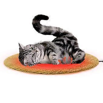 Runde, weiche Heizmatte für Hunde und Katzen, konstante Temperatur, bissfestes Kabel, für drinnen und draußen – Grün, Einheitsgröße, kompatibel mit 12 V Gleichstrom