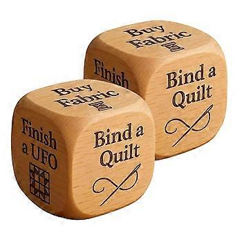 Quilters Dice, Handmade Wooden Quilting Decision Dice with 6 Engraved Sewing Tasks, Fun Gift for Quilters, Sewists & Craft Lovers to Add Excitement t