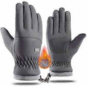 Winter-Skihandschuhe für Damen und Herren, rutschfest, samtgefüttert, wasserabweisend, für kaltes Wetter, Touchscreen-kompatibel, Fahrradhandschuhe