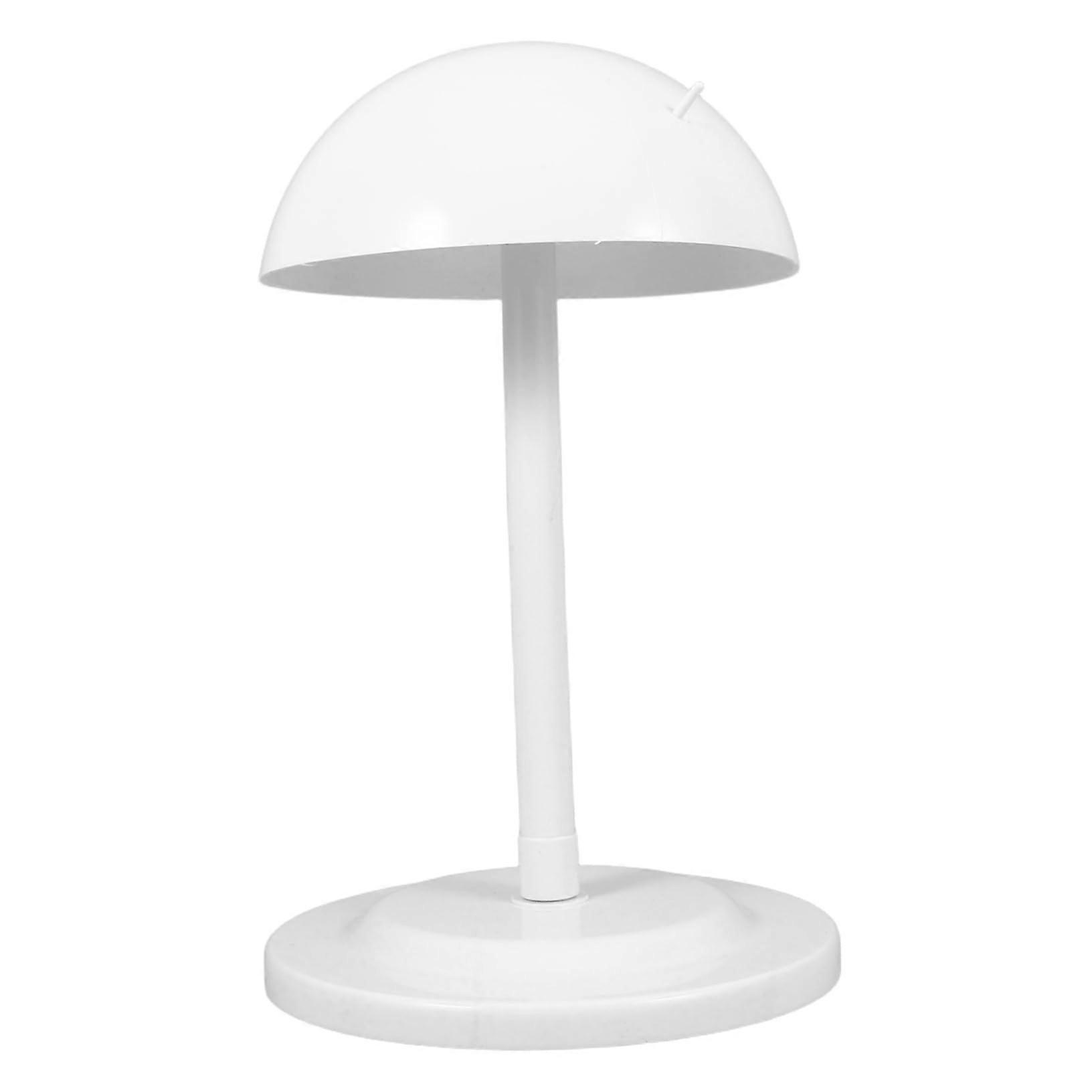 Adjustable Telescopic Hat Display Stand and Wig Holder, Foldable SpaceSaving Cap Rack, White