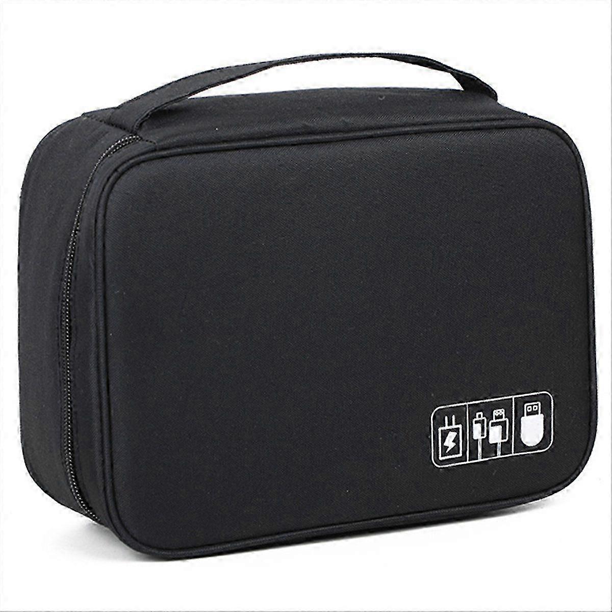 Digital Data Cable Storage Bag Portable Multi-Functional Electronic Accessories Storage Bag,Black