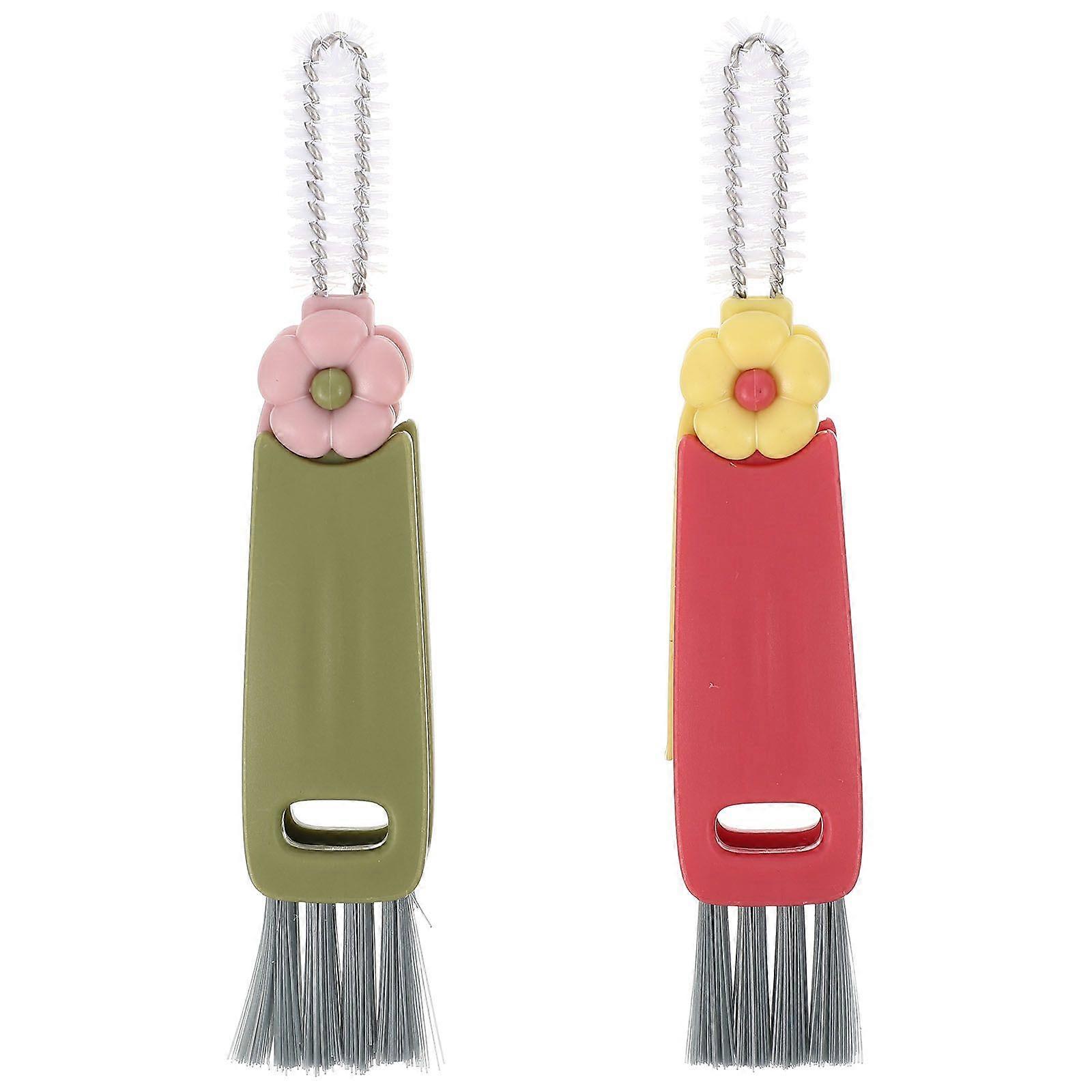 2pcs Bottle Brushes Multi-function Bottle Cleaners Crack Brushes Cleaning Brushes