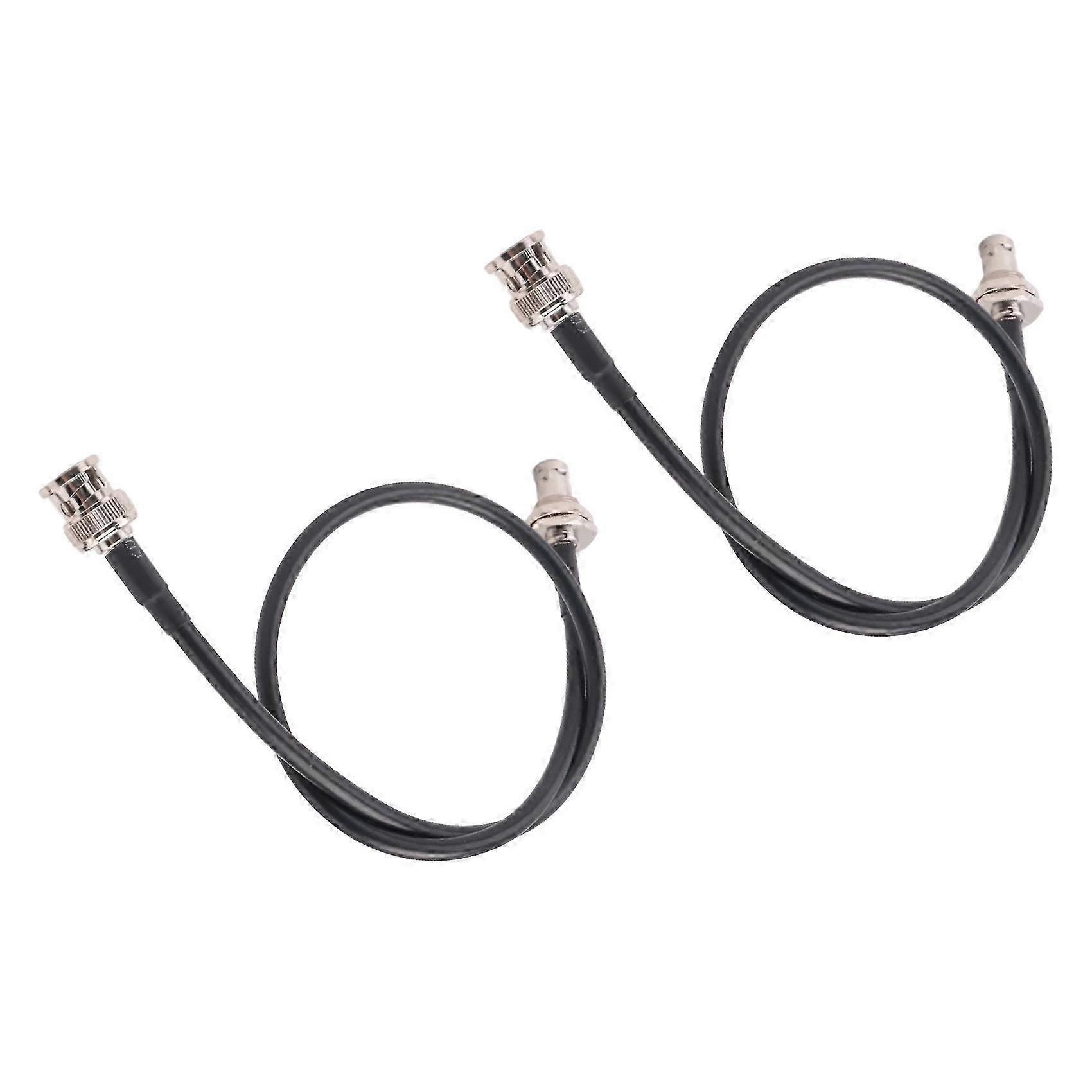2-Pack BNC Wireless Mic Antenna Extension Cable, 2ft for Rack Mount