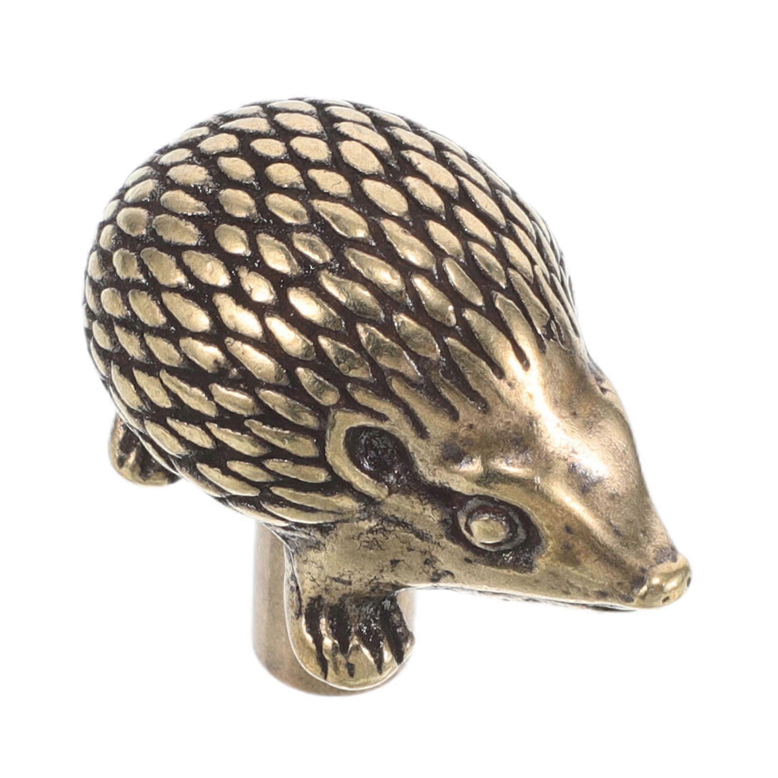 Golden Brass Cabinet Handles for Decorative Use Vintage Hedgehog Knobs 2Pcs