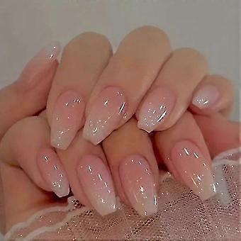 Sargförmige künstliche Fingernägel im Ballerina-Stil