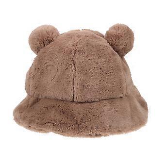 Winter Plush Hat Little Bear Ears Fisherman Hat for Women Fashionable Girls