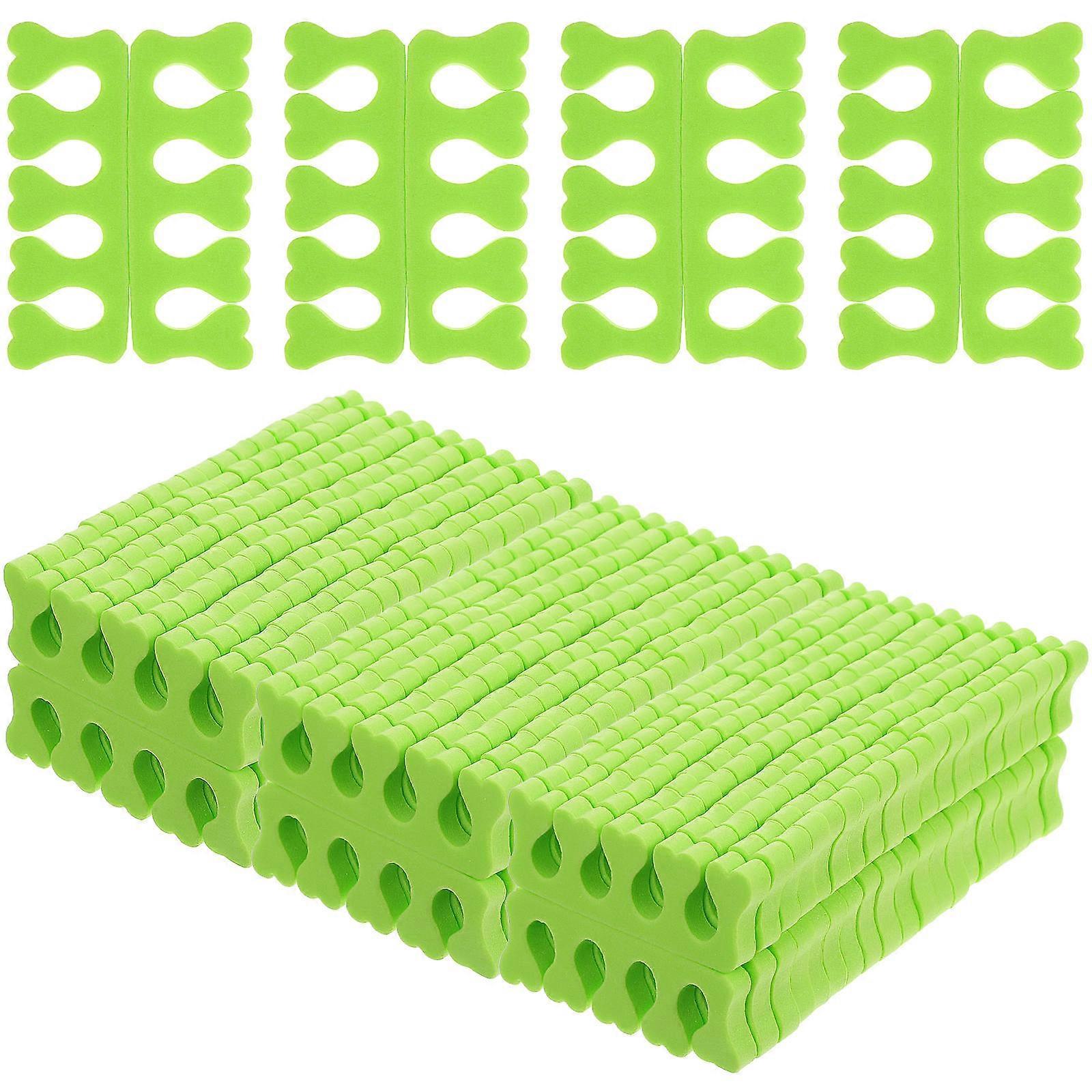 Green Toe Separators Disposable Separators for Fix Nail 100Pairs Sponge Material