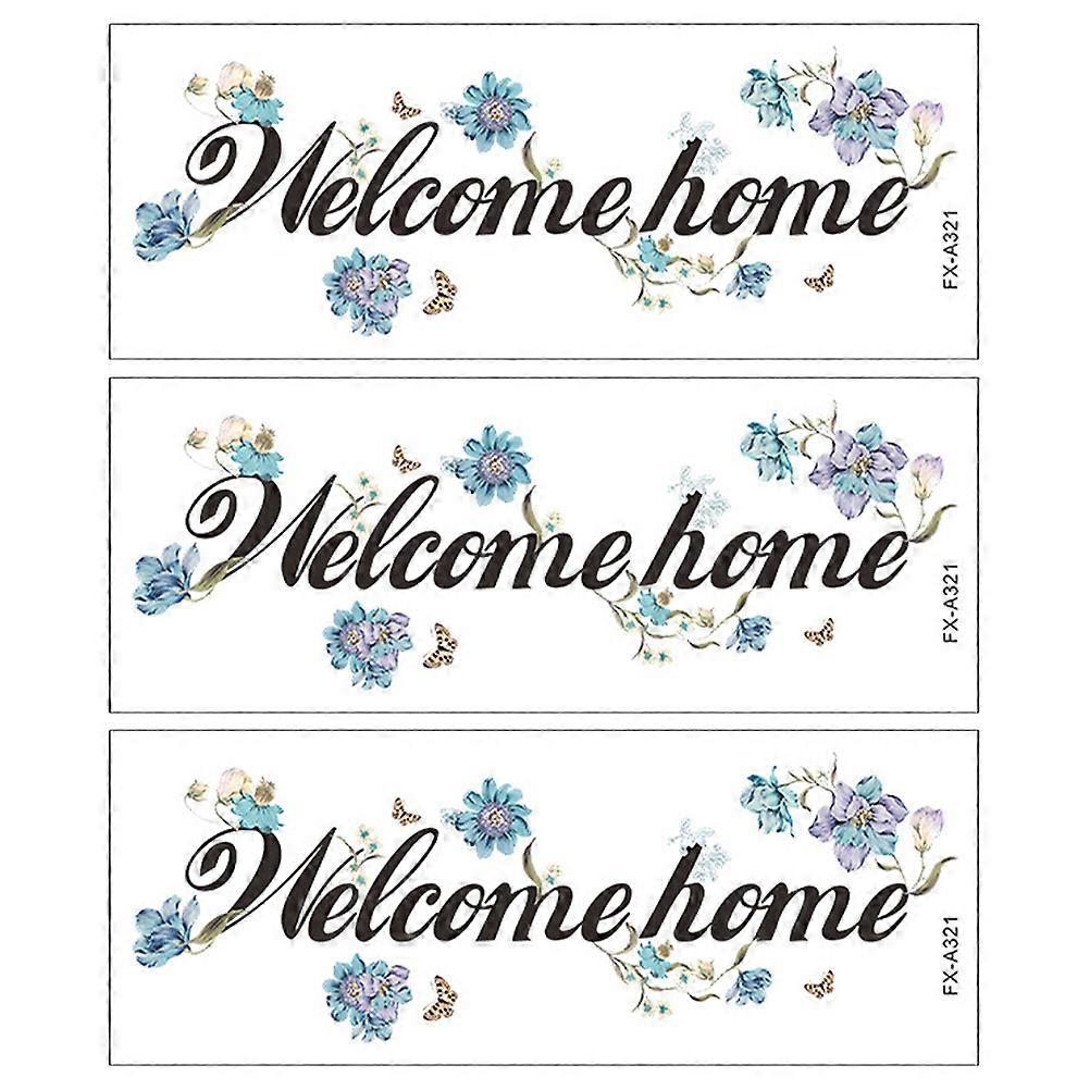 Welcome Decals Flower Pattern Wall Sticker for Decoration 3Sets