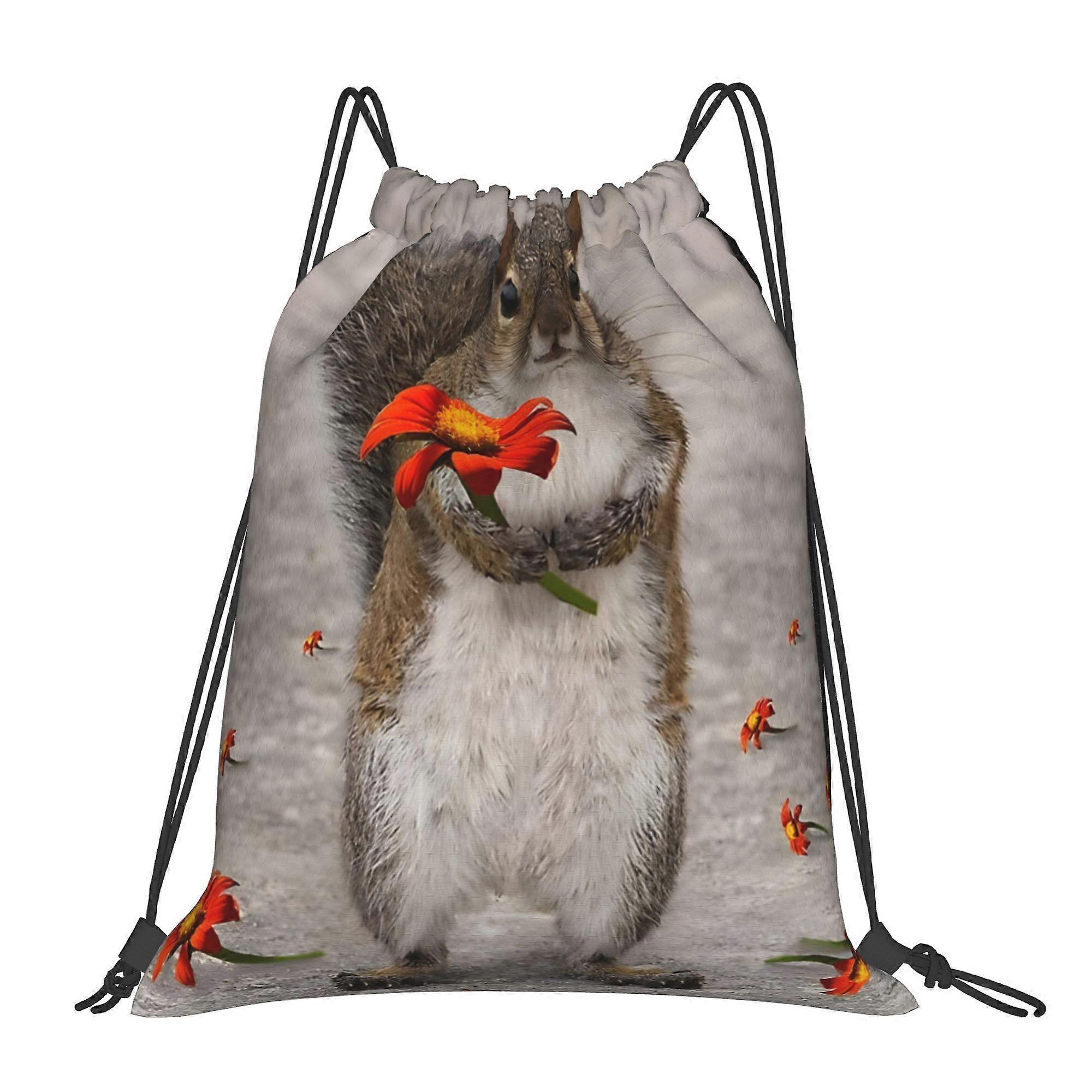 Happy Birthday From Squirrel Drawstring Backpack-Cqazw