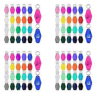 160Pcs Vintage Motel Keychains 20 Colors Hotel Keychains Blank Heat Transfer Ornament compatible with Sublimation Vinyl DIY Making